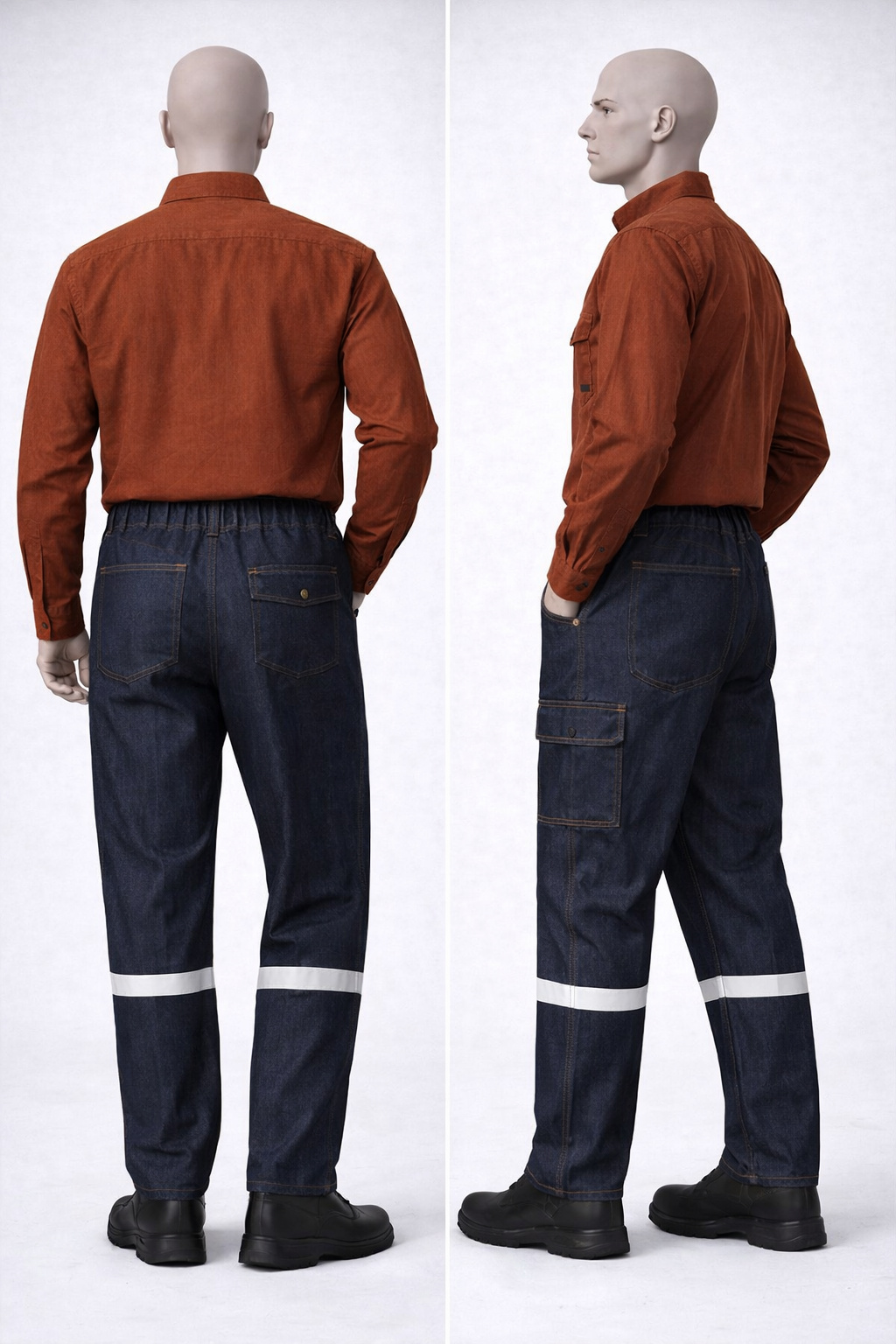 Reflective Denim Work Pants