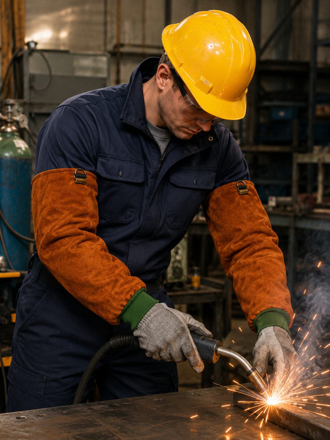 LEATHER WELDER ARM SLEEVES – HEAT AND SPARK RESISTANT