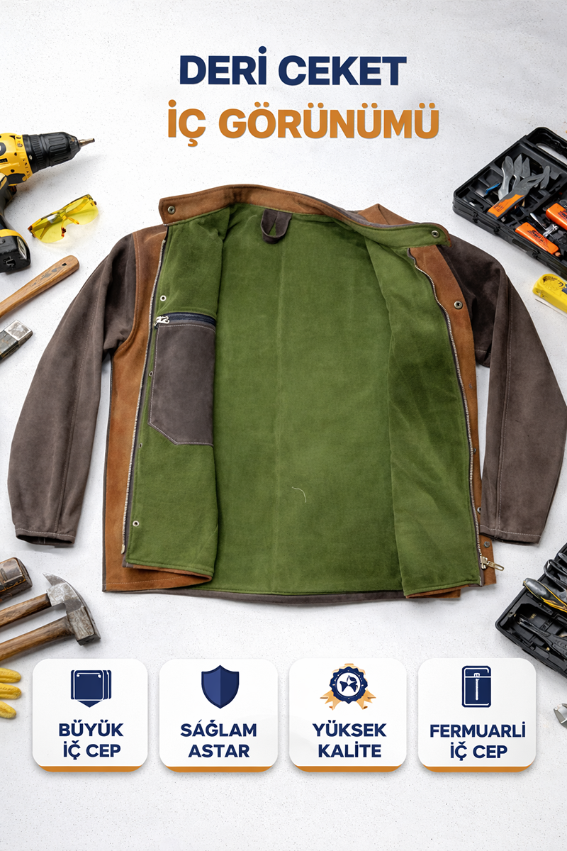 KAYNAKÇI %100 DERİ CEKET