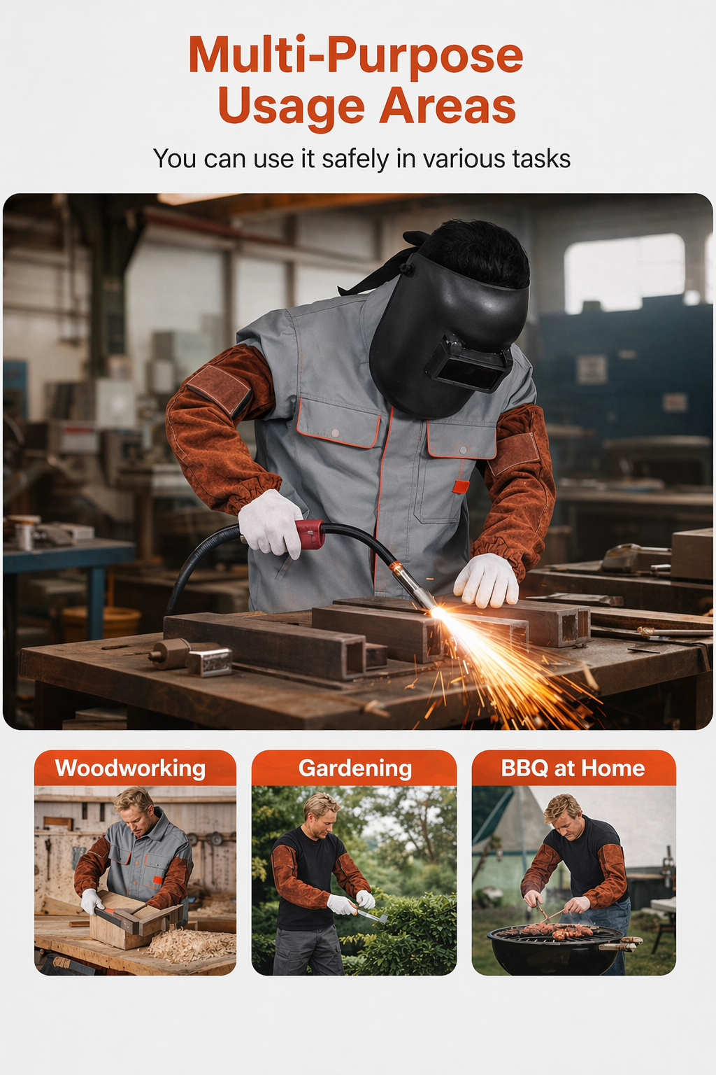 LEATHER WELDER ARM SLEEVES – HEAT AND SPARK RESISTANT
