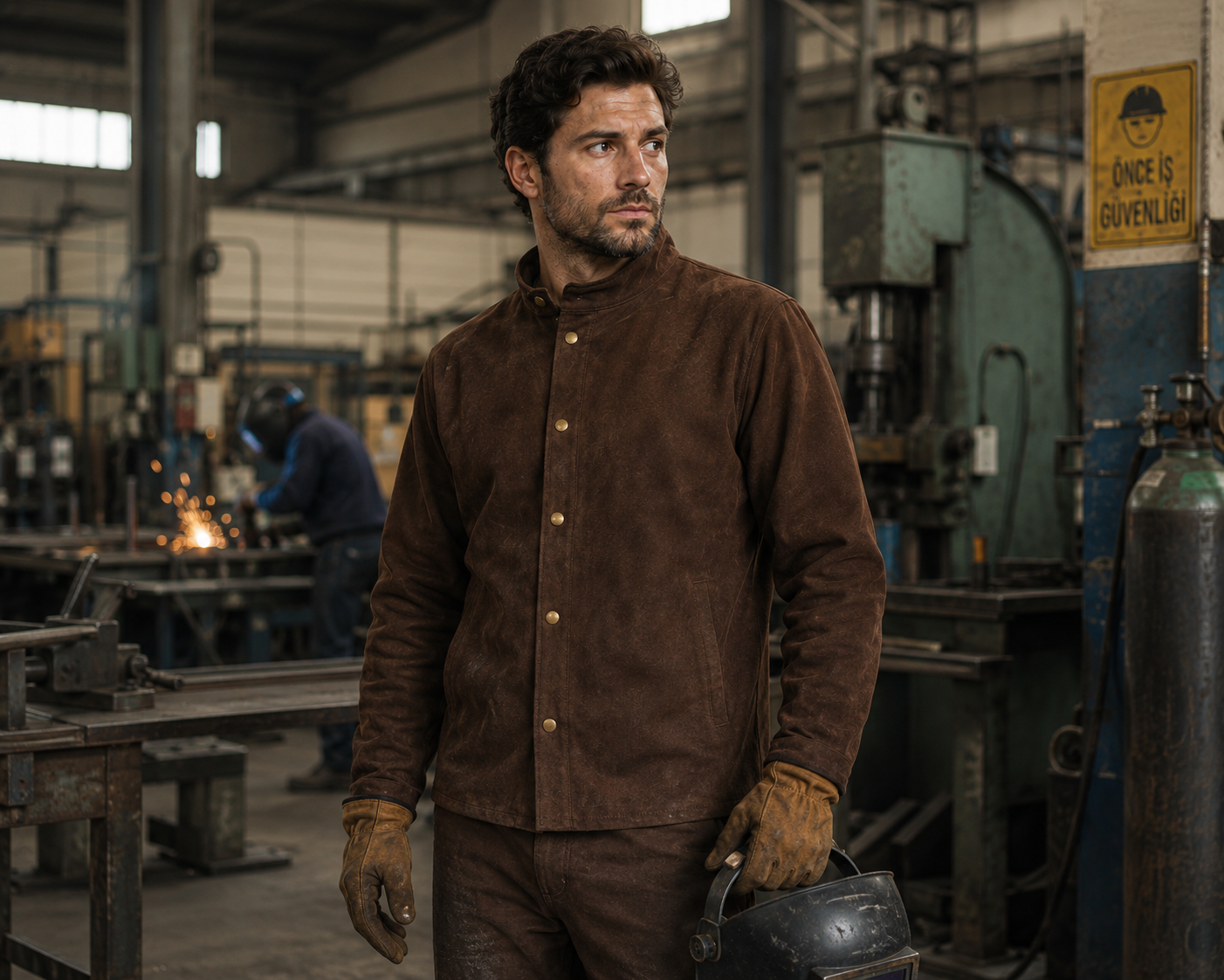 SCHWEISSERJACKE AUS 100% LEDER