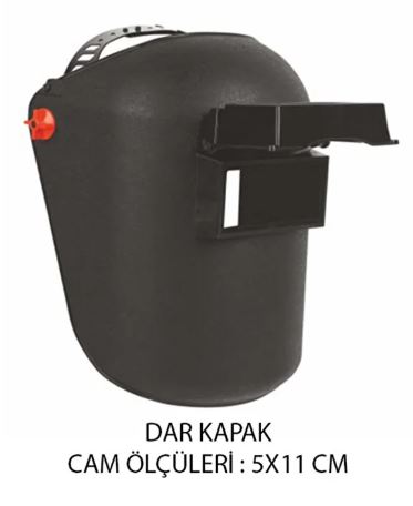 Dar Kapak Kaynakçı Maskesi – 5x11 cm Cam Uyumlu