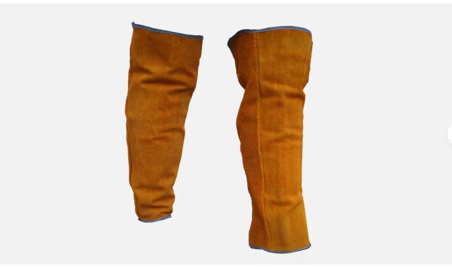 LONG TYPE LEATHER WELDER FOOT AND LEG PROTECTOR - HEAT AND SPARK RESISTANT