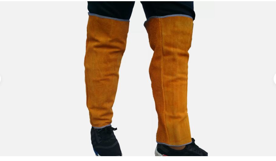 LONG TYPE LEATHER WELDER FOOT AND LEG PROTECTOR - HEAT AND SPARK RESISTANT