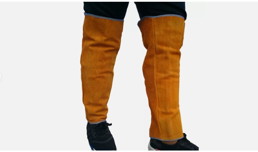 LONG TYPE LEATHER WELDER FOOT AND LEG PROTECTOR - HEAT AND SPARK RESISTANT