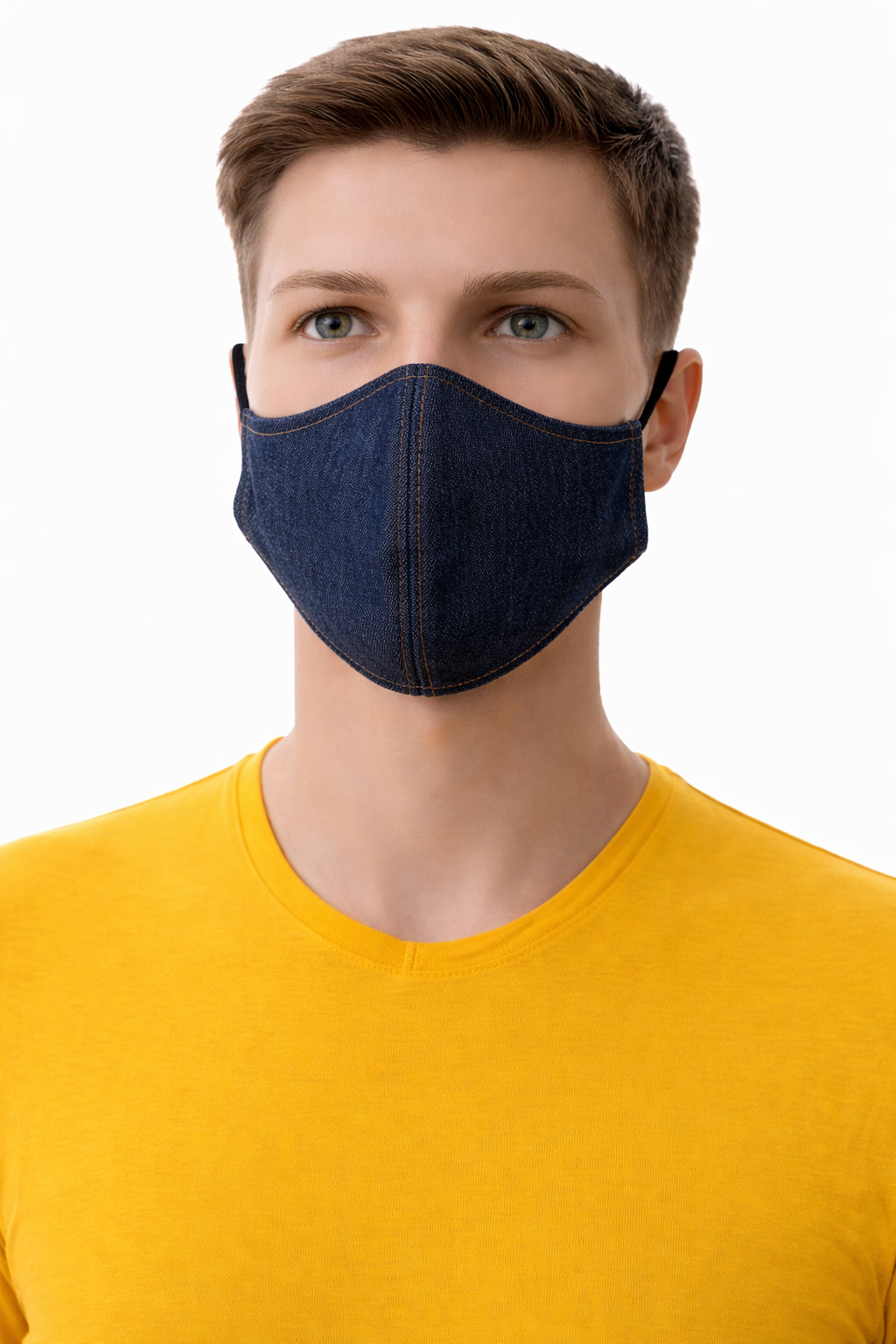 Dark Denim Fabric Face Mask