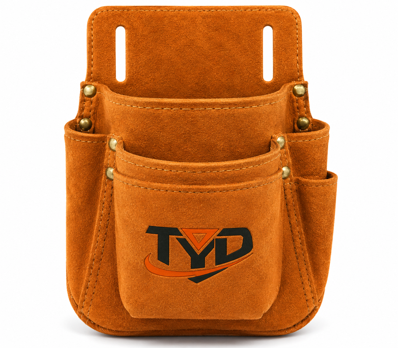 Genuine Leather Multi-Pocket Tool Bag – Belt Type for Workers, Carpenters, Electricians, and Construction Masters