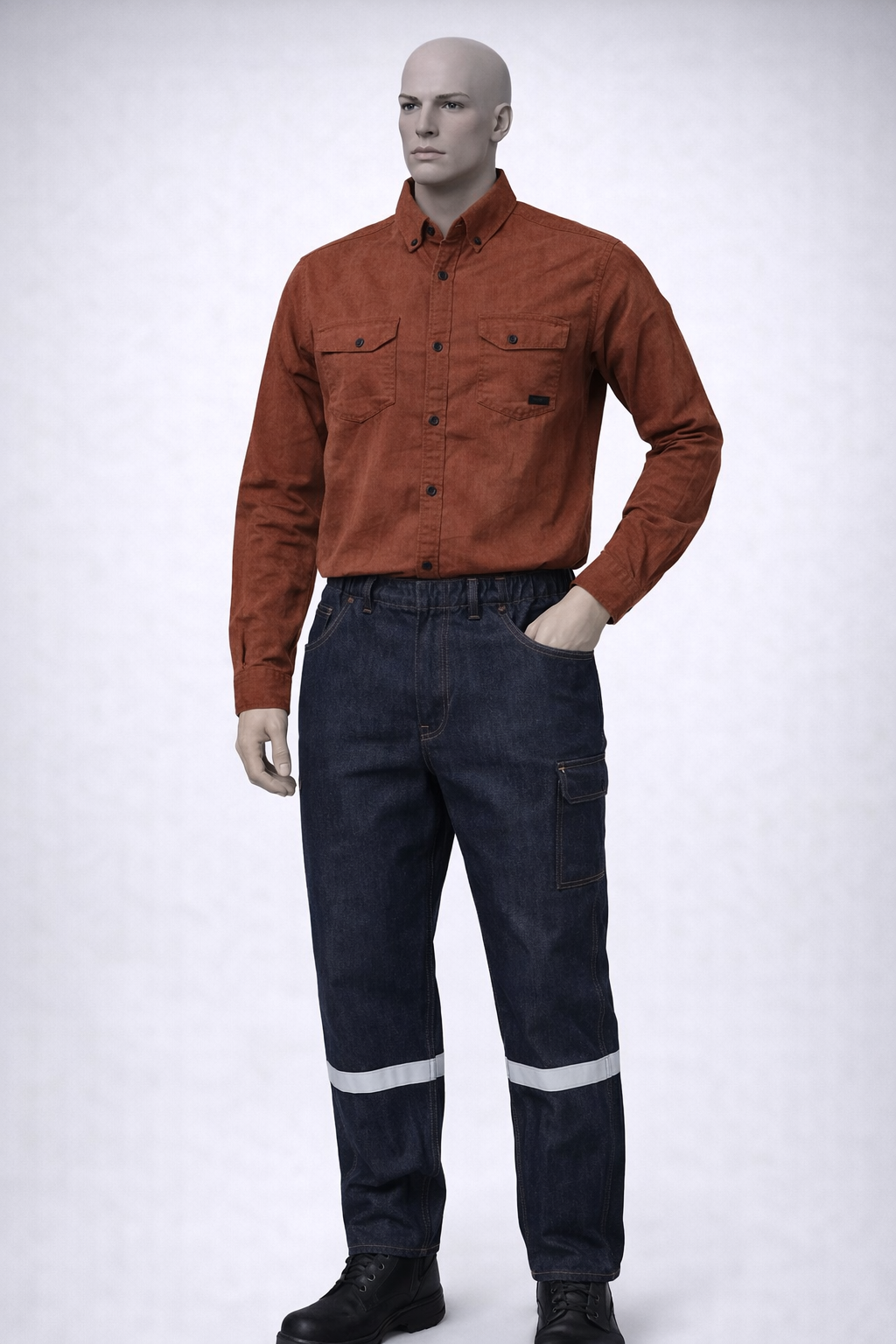 Reflective Denim Work Pants