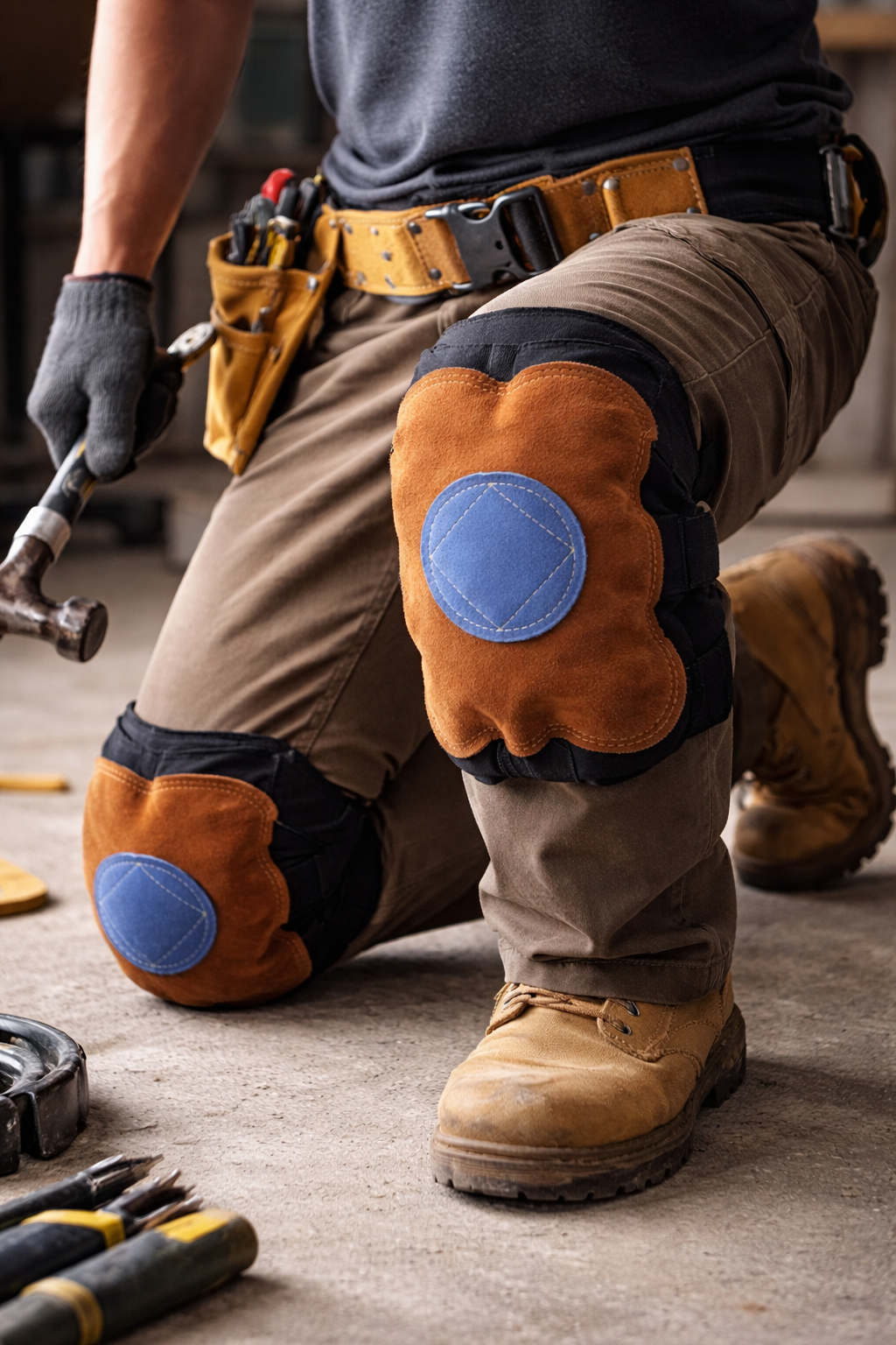 LEATHER PROTECTIVE KNEE PADS - STANDARD (1 Piece - SINGLE)